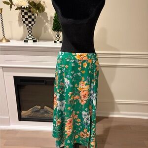 LOFT Vibrant Floral A-Line Skirt